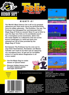 Felix the Cat (USA) box cover back